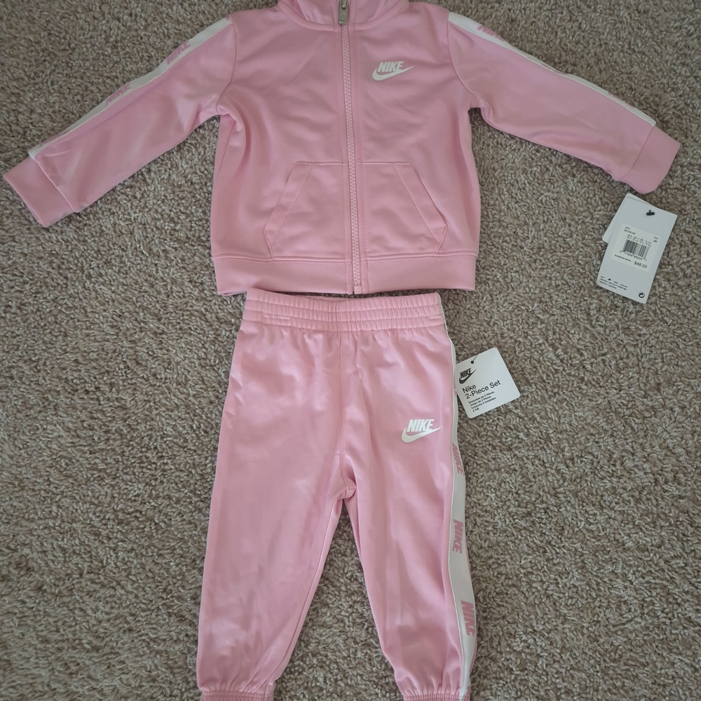 Nike Pink Tracksuit Set Pink Size 9 months New